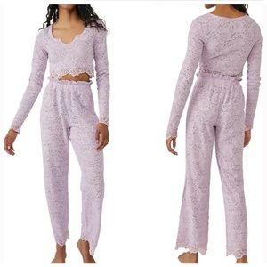 Free people lavender lilac purple lace pants